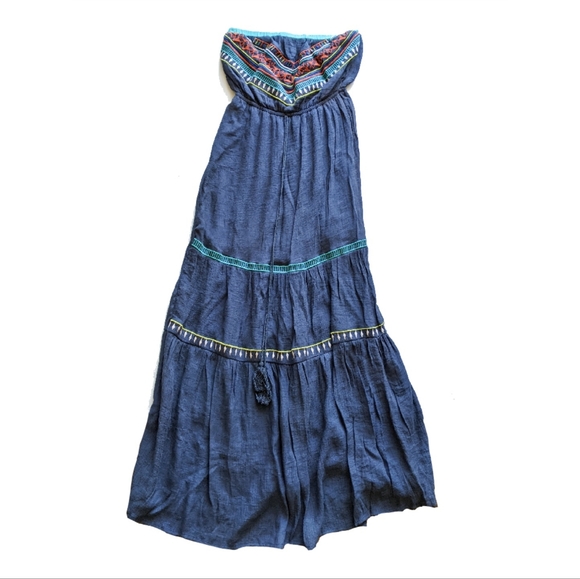 NWT Boho Maxi Dress with Tassels and Embroidery - Picture 6 of 12